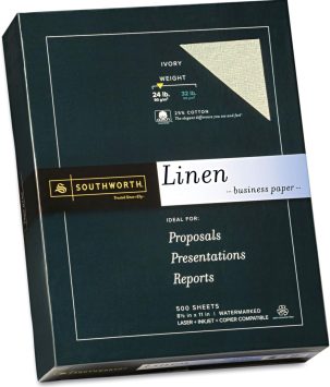 Southworth 564C 25% Cotton Linen Business Paper Ivory 24 lbs. 8-1/2 x 11 500/Box FSC